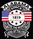 Alabama vintage typography graphic