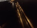 Interstate 10 bridge over Mobile Bay at night