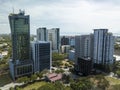 Alabang, Muntinlupa, Metro Manila - Aerial of office towers, hotels and condominiums in Madrigal Business Park