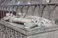 Effigy tomb of Ralph and Elizabeth Fitzherbert at St Mary\'s and St Barlok, Norbury, UK.