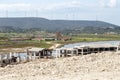 Construction works in Alacati Wetland. Alacati Port Project.