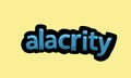 ALACRITY writing vector design on a yellow background Royalty Free Stock Photo