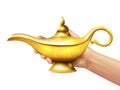 Aladdin Lamp And Hand Illustration Royalty Free Stock Photo