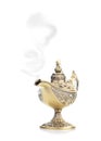 Aladdin magic lamp isolated on white