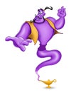 Aladdin magic lamp purple genie show drawing Royalty Free Stock Photo