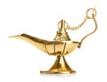 Aladdin magic lamp on white Royalty Free Stock Photo