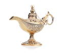 Aladdin magic lamp on white Royalty Free Stock Photo