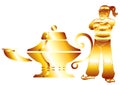 Aladdin's Lamp in white Royalty Free Stock Photo