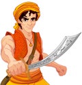 Aladdin and Wonderful Saber Royalty Free Stock Photo