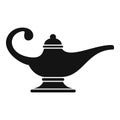 Aladin lamp icon, simple style