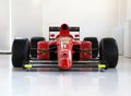 Alain Prosts world champion red classic formula one racing car ferrari on display in Maranello Royalty Free Stock Photo