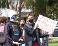 Participants at End Police Brutality rally and march in Alameda, CA Royalty Free Stock Photo