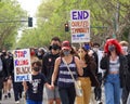 Participants at End Police Brutality rally and march in Alameda, CA Royalty Free Stock Photo