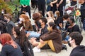 Participants at End Police Brutality rally and march in Alameda, CA Royalty Free Stock Photo