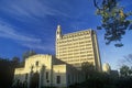 The Alamo with Emily Morgan Hotel in background, San Antonio, TX Royalty Free Stock Photo