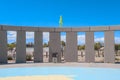 ALAMO, NEVADA, UNITED STATES - Jun 07, 2020: Alien statue at Stonehenge Replica monument