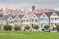 Alamo Square at sunset, San Francisco Royalty Free Stock Photo