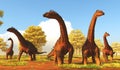 Alamosaurus Dinosaur Herd during the Cretaceous Period