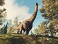 Alamosaurus in forest Royalty Free Stock Photo