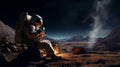 Immersive Moon Exploration: Astronaut In Realistic Landscape