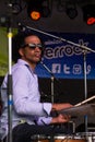 Alan Evans of Soulive performing at Riverrock Royalty Free Stock Photo