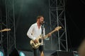 Alan Gevaert singing and playing bass live with the Deus band at Pohoda Festival, Trencin, Slovakia - July 8, 2011