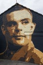 Alan Turing, mural on a wall, Manchester, Didsbury Royalty Free Stock Photo