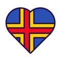 Aland Flag Festive Patriot Heart Outline Icon Royalty Free Stock Photo