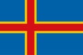 Alandic flag vector icon. Flag of Aland Islands