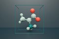 Alanine L-alanine, Ala, A amino acid molecule. 3D rendering