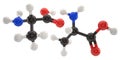 Alanine molecule structure 3d illustration with clipping path