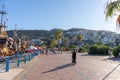 Street view, houses, shops, in a Turkish resort town