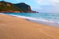 Alanya Castle Alanya Kalesi on the top of peninsula. View on sea from sandy Cleopatra Beach, Alanya. Royalty Free Stock Photo