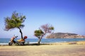 Alanya peninsula view from beach Royalty Free Stock Photo