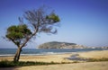 Alanya peninsula view from beach Royalty Free Stock Photo