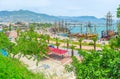 Alanya port through the greenery