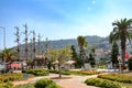 Alanya port park with ships