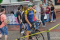 Athlete cyclist from Ukraine on the streets of Alanya