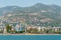 Waterfront lined with hotels Alanya resort town in Turkey