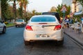 Alanya, Turkey - August 30, 2013. White Opel Insignia at the street of touristic city Alanya