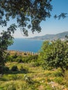 Alanya, Turkey. Beautiful view from the fortress Alanya Castle of the Mediterranean Sea and Cleopatra beach at sunset