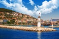 Alanya, Turkey lighthouse on the sea shore Royalty Free Stock Photo