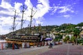 Alanya Marina Yat Limani promenade. Tropical exotic landscape of the Mediterranean sea