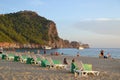 Cleopatra beach in Alanya, sunny evening in Turkey