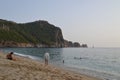 Cold evening on Cleopatra beach in Alanya, Turkey