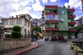 Residential area in the center of Alanya. City landscape with multi-storey apartment buildings Royalty Free Stock Photo