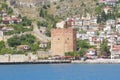 Alanyas` mediterranean coastline and Ottoman castle Royalty Free Stock Photo