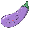 Ipad pro Procreate drawing Cute smiling eggplant illustration vector for kids and clothes` print