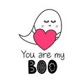 You are my Boo - Valentine`s Day handdrawn illustration.