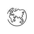 Planet Earth line art - One line style world.